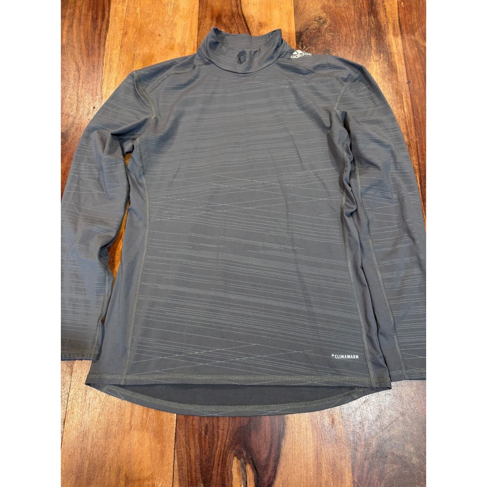 ADIDAS Techfit Climawarm base layer women large gray mock neck long sleeve top